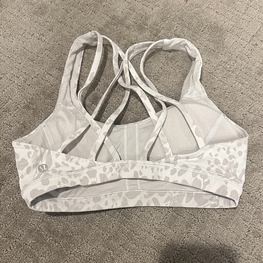 Lululemon Athletica Patterned Sports Bra - White and Gray size 4 - Picture 2 of 2